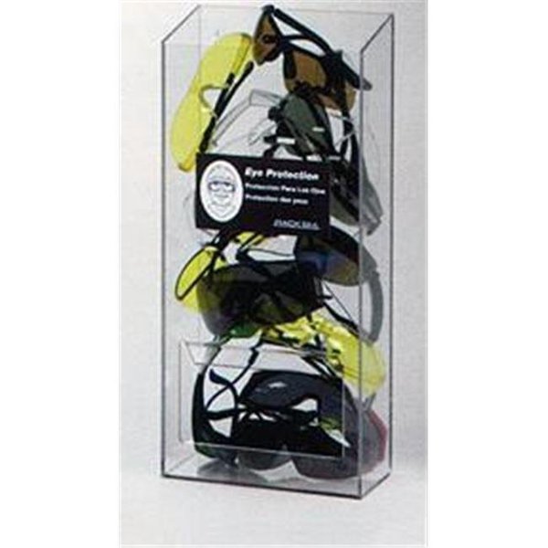 Rack’Em Racks RackEm Racks 5143 20-Pair Visitor Safety Glasses Dispenser No Lid - Clear Plastic 5143